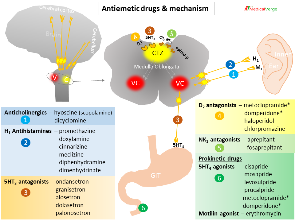 antiemetics mechanism and classification